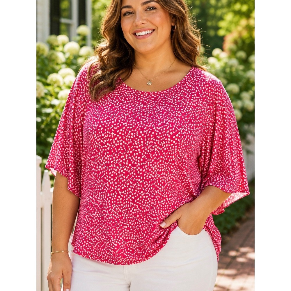 Chico's Women NWT Top Pink Plus‎ XXL Animal Print Summer Casual